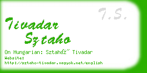 tivadar sztaho business card